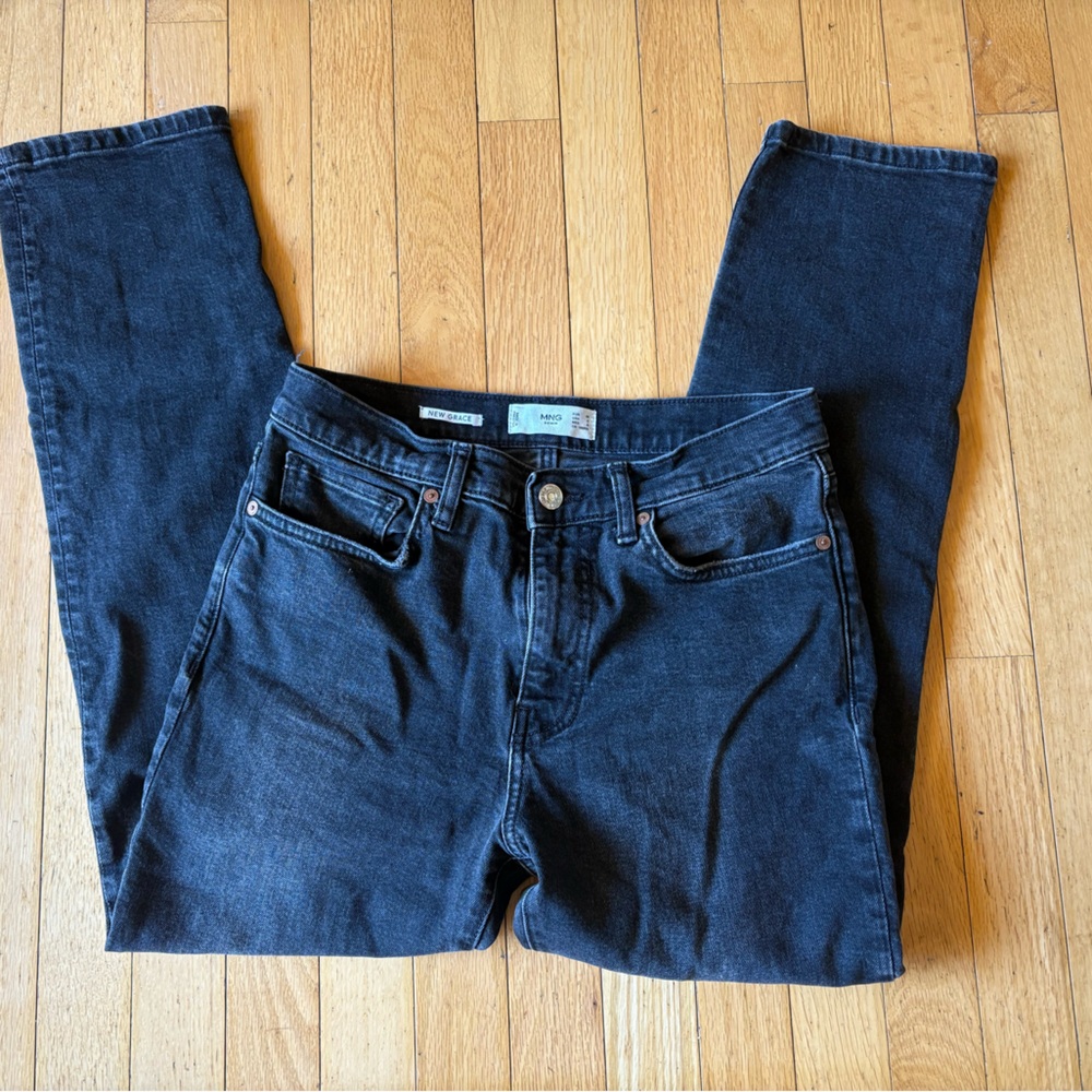 Mango Black Relaxed Jeans